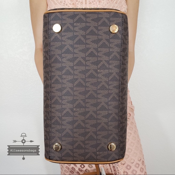 NWT Michael Kors aria medium satchel brown acorn - Picture 7 of 8